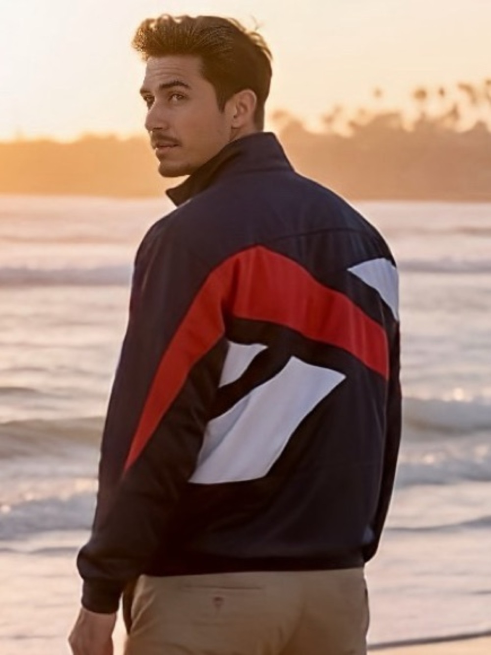 Reebok Full Zip Track Jacket Men’s L Navy Red White vintage Color-block look